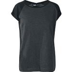 Bluse scontate urban grigio scuro 5 XL taglie comode in jersey per Donna Urban Classics Contrast 