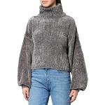 Urban Classics Ladies Short Chenille Turtleneck Sweater-Pantaloncini da Donna Maglia di Tuta, Asfalto