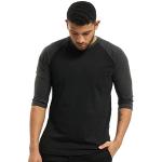 Magliette & T-shirt casual nere S taglie comode di cotone traspiranti manica tre quarti con maniche a tre quarti per Uomo Urban Classics 