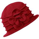 Cappelli invernali eleganti rossi a fiori per Donna 