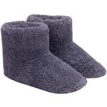 Pantofole riscaldate larghezza A grigie di pelliccia impermeabili per l'inverno per Donna 