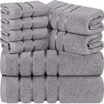 Asciugamani grigi 30x30 di cotone 8 pezzi da bagno 