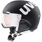 uvex hlmt 500 visor, casco da sci robusto unisex, con visiera, regolazione individuale delle dimensioni, black-white matt, 52-55 cm