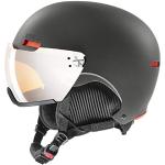 uvex hlmt 500 visor, casco da sci robusto unisex, con visiera, regolazione individuale delle dimensioni, dark slate orange matt, 52-55 cm