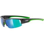 uvex sportstyle 215, occhiali sportivi unisex, specchiato, comfort senza pressione e tenuta perfetta, black matt green/green, one size