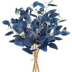 UXORSN 6 piante di eucalipto artificiali blu con foglie di eucalipto finte spray steli verdi rami con semi piante da dollaro d'argento per casa vaso interno composizione floreale decorazione per feste