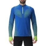 T-shirt scontate blu S in poliestere a collo alto per l'autunno da running per Uomo UYN 