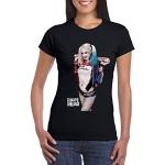 Magliette & T-shirt nere M oeko-tex sostenibili mezza manica con scollo rotondo per Donna Suicide Squad Harley Quinn 