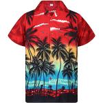 Camicie hawaiane casual rosse XXL taglie comode per Uomo 