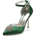 Sandali gioiello larghezza A eleganti verdi numero 40 con strass per damigelle per Donna 