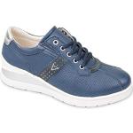 Sneakers larghezza E casual blu numero 40 di pelle per Donna Valleverde 