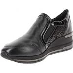 Sneakers slip on larghezza E casual nere numero 37 con allacciatura elasticizzata con tacco da 5 cm a 7 cm tacco a zeppa per Donna Valleverde 