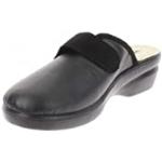 Pantofole nere numero 36 di pelle chiusura velcro per Donna Valleverde 