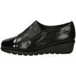 Sneakers slip on larghezza E casual nere numero 36 con allacciatura elasticizzata per Donna Valleverde 