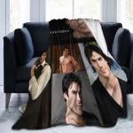 Vampire Diaries Damon Salvatore Ian Somerhalder Coperte per sedia ultra morbide in micro flanella e copriletto regali per amici (150 x 200 cm)