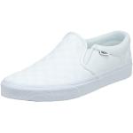 Sneakers slip on larghezza E casual bianche numero 41 di tela con allacciatura elasticizzata per Uomo Vans Slip On 