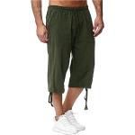 Pantaloni larghi casual verdi 5 XL taglie comode di cotone traspiranti per l'estate per Uomo 