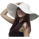 Cappelli bianchi di paglia tinta unita traspiranti a falda larga per Donna Vasana 