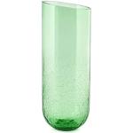 H&h vaso in vetro verde prodotto a mano decoro creckl cm37