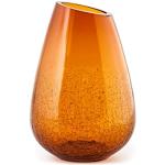 H&h vaso sfera vetro ambra prodotto a mano decoro crackl cm29