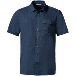 Camicie stampate scontate blu S in poliestere traspiranti per l'estate mezza manica per Uomo Vaude Rosemoor 