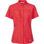 Camicie sportive scontate rosse S a quadri traspiranti per l'estate mezza manica per Donna Vaude Tacun 