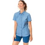 Camicie sportive scontate blu S a quadri traspiranti per l'estate mezza manica per Donna Vaude Tacun 