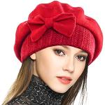 Cappelli invernali scontati eleganti rossi di lana traspiranti per Donna 