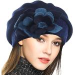 Cappelli invernali scontati casual di lana a fiori traspiranti per Donna 