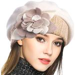 Cappelli invernali casual di lana a fiori traspiranti per Donna 