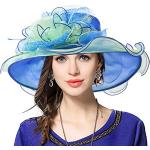 Cappelli eleganti blu in poliestere con veletta per Donna 