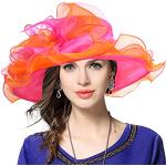 Cappelli eleganti rosa in poliestere con veletta per Donna 