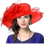 Cappelli eleganti rossi in poliestere con veletta per Donna 