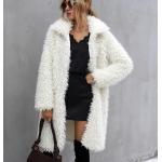 Cappotti lunghi bianchi XL di eco-pelliccia per la primavera manica lunga per Donna 