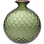 Venini Monofiori Balloton Vaso grande verde mela filo rosso 10018VMRV