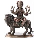 Veronese Design Statua in resina con finitura bronzata e leone che cavalca la divina madre Durga, 25,4 cm