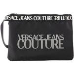 Portafogli neri a righe con cerniera Versace Jeans 