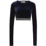 Magliette & T-shirt scontate blu navy XL in ciniglia tinta unita manica lunga con manica lunga per Donna Versace Jeans 