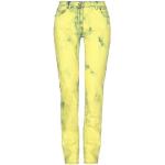 Jeans gialli 7 XL in ciniglia tinta unita slavati per Donna Versace Jeans 