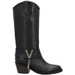 Stivali texani larghezza E neri numero 37 di gomma con tacco da 5 cm a 7 cm antiscivolo per Donna VIA ROMA 15 