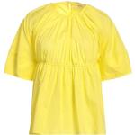 Magliette & T-shirt gialle S di cotone tinta unita mezza manica con manica corta per Donna Vicolo 