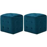 Pouf cubo blu di legno Vidaxl 