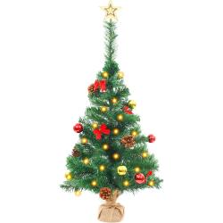 WeRChristmas 42 pezzi tra cui palline punta per albero di Natale e ghirlanda rosso / oro / verde Set di decorazioni natalizie 