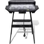 vidaXL Barbecue elettrico rettangolare da giardino con grill e supporto