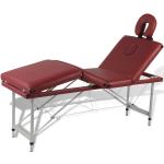 Lettini rossi in alluminio pieghevoli per massaggi Vidaxl 