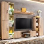 vidaXL Parete Attrezzata Porta TV con Luci LED Quercia di Sonoma