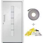 vidaXL Porta d'Ingresso in Alluminio e PVC Bianco 100x200 cm