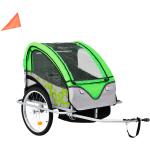 Rimorchi verdi in acciaio bici per bambini Vidaxl 
