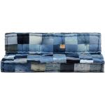 Cuscini blu scuro 120x80 cm in denim patchwork 2 pezzi per divani Vidaxl 
