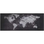 vidaXL Set Stampa su Tela da Muro Mappa del Mondo Nera 150x60 cm
